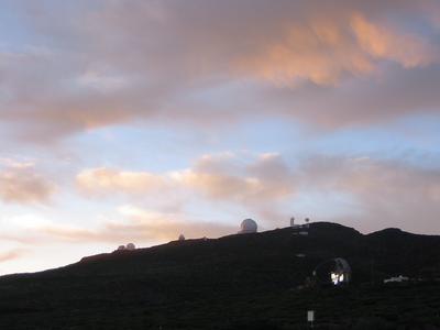 Dawn breaking over observatories