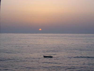 Fishing boat at dawn