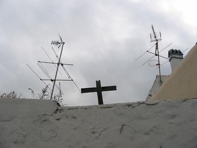 Crucifix amongst TV aerials