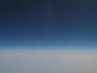Dark blue sky at 30000ft