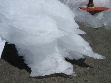 Chunk of ice from weather station