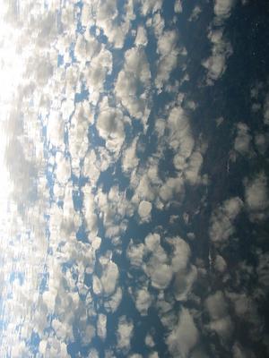Reflected sky in water